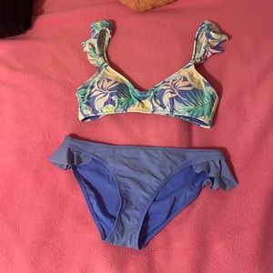 NoBo Blue/Purple Frilly Bikini Set